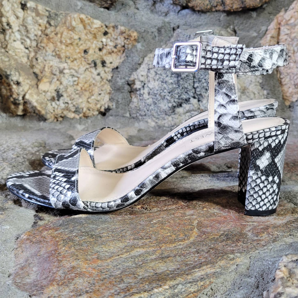 Nine West Pixel Black Snake Embossed Heel - Picture 2 of 8